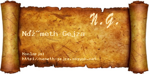 Németh Gejza névjegykártya
